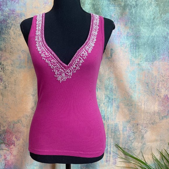 No Brand Label Tops - 📌 Sexy beaded deep V Neckline Top